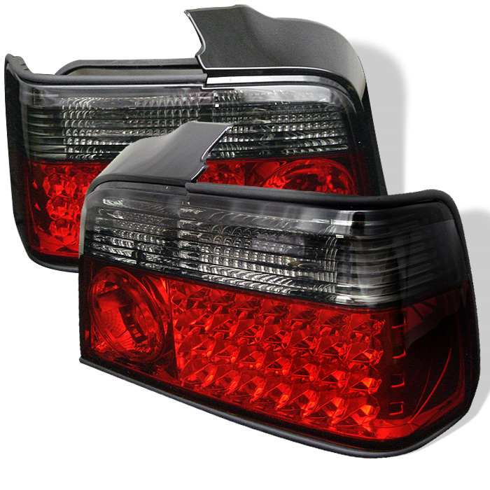 BMW E36 3-Series 92-98 4Dr LED Tail Lights - Red Smoke - Click Image to Close