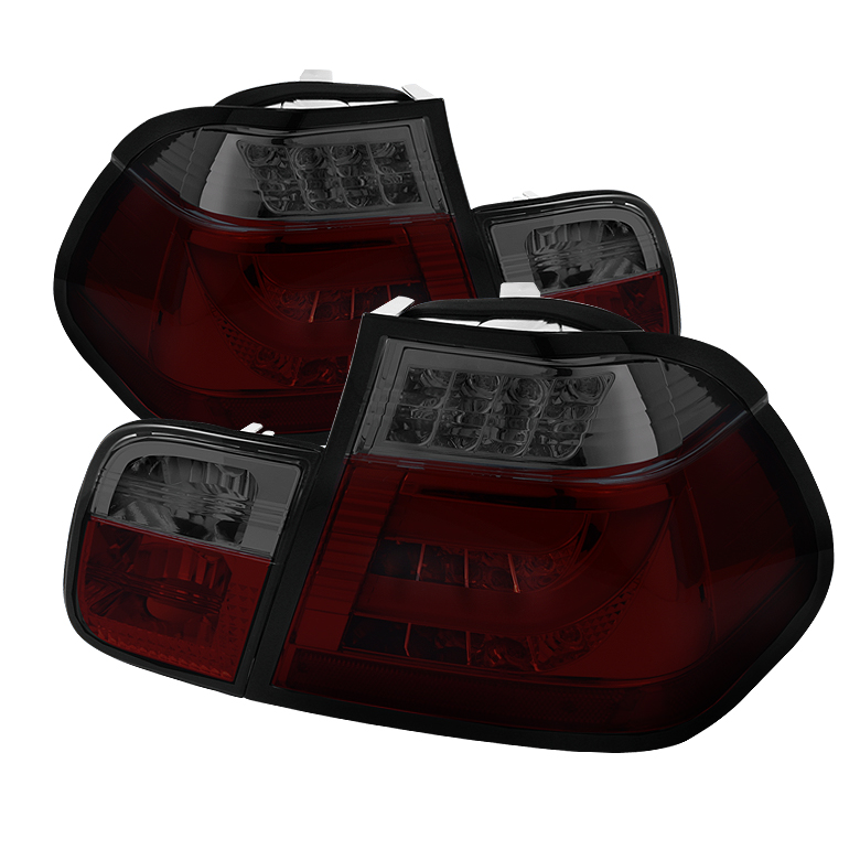 BMW E46 3-Series 02-05 4Dr Light Bar Style LED Tail Lights - Red