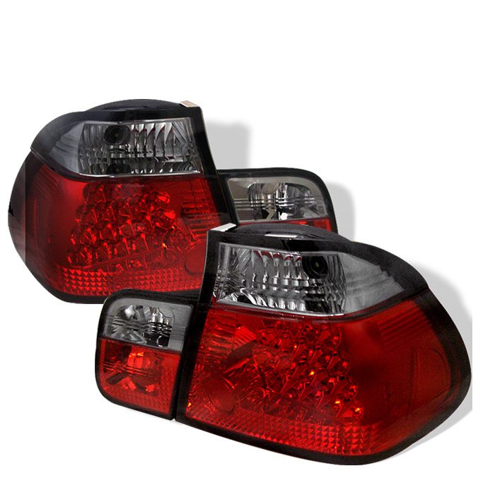 BMW E46 3-Series 99-01 4Dr LED Tail Lights - Red Smoke