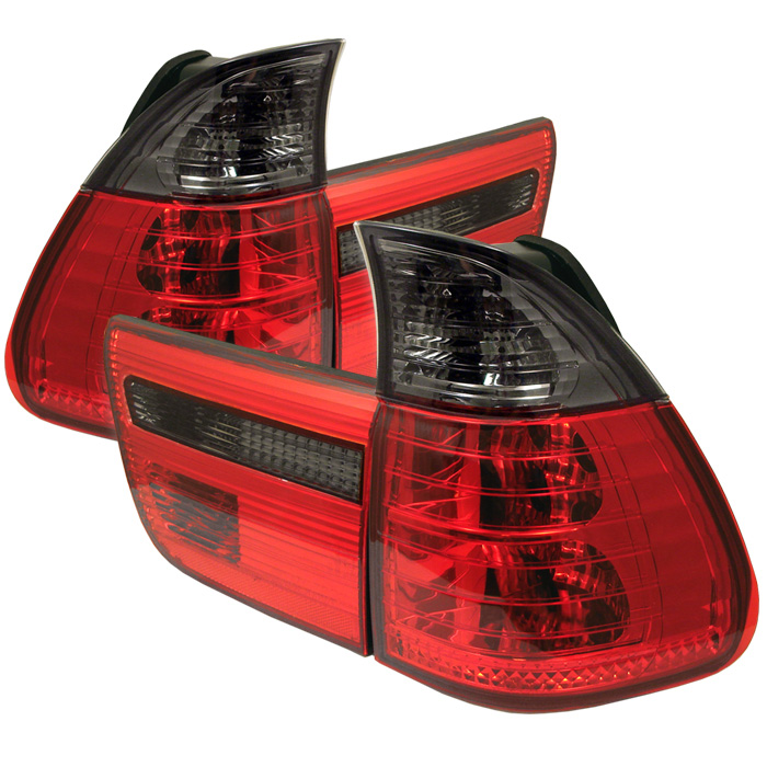 BMW E53 X5 00-06 4PCS Euro Style Tail Lights- Red Smoke