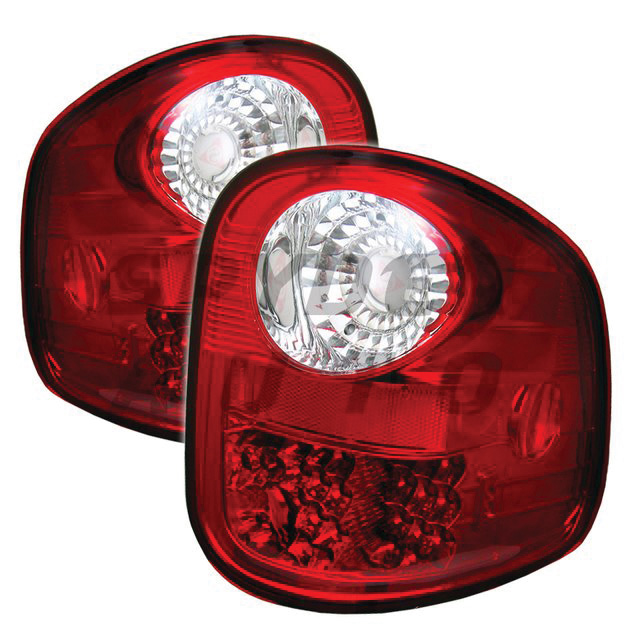 Ford F150 Flareside 97-03 LED Tail Lights - Red Clear