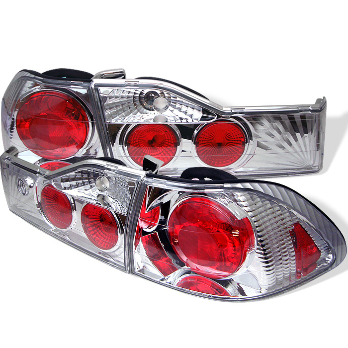 Honda Accord 01-02 4Dr Euro Style Tail Lights - Chrome - Click Image to Close