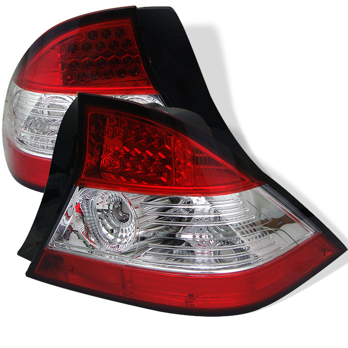 Honda Civic 04-05 2Dr LED Tail Lights - Red Clear