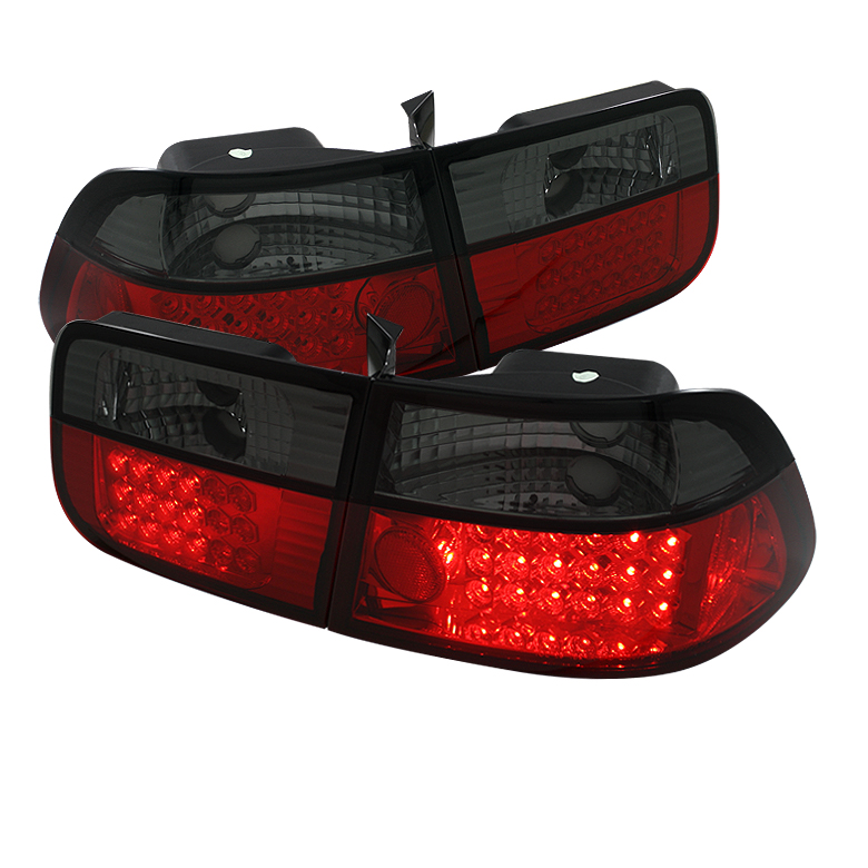 Honda Civic 96-00 2Dr LED Tail Lights - Red Smoke