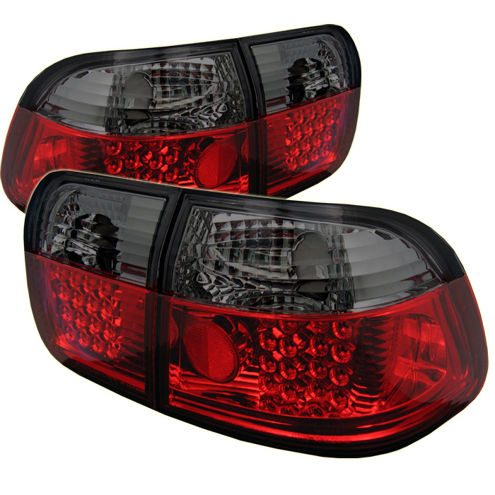 Honda Civic 96-98 4Dr LED Tail Lights - Red Smoke