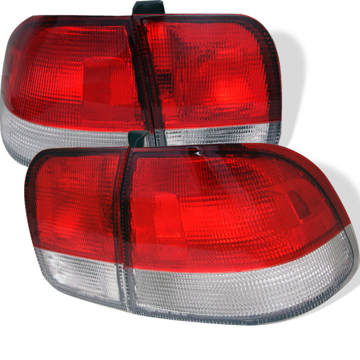 Honda Civic 96-98 4Dr Euro Style Tail Lights - Red Clear - Click Image to Close