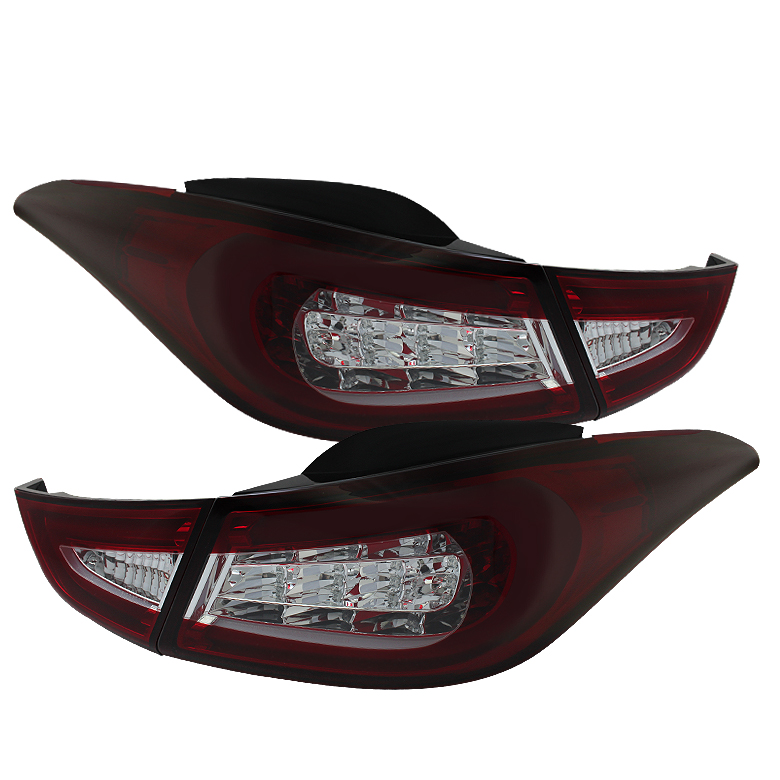 Hyundai Elantra 11-13 Light Bar LED Tail Lights - Red Clear