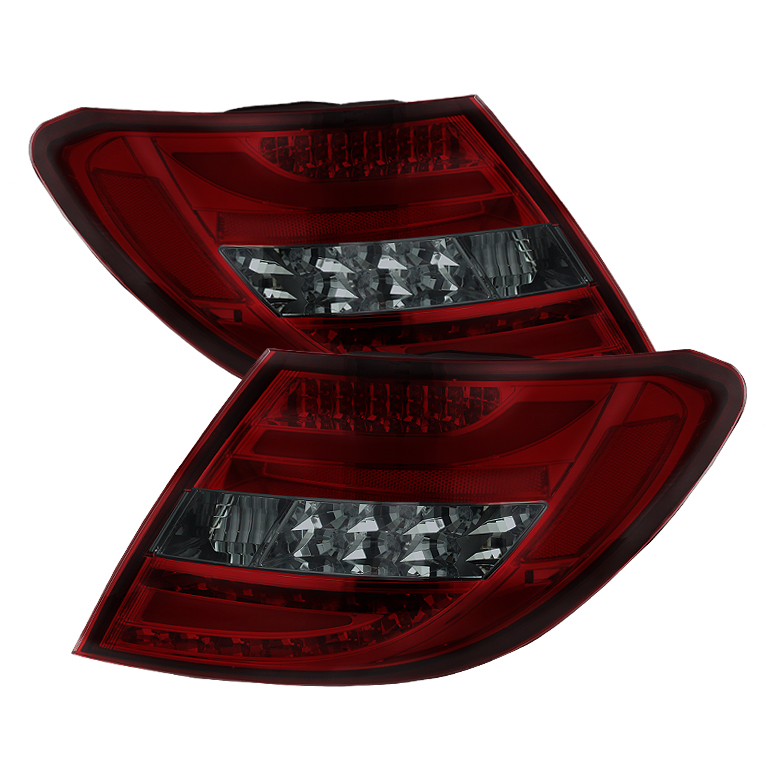 Mercedes Benz W204 C-Class 08-10 LED Tail Lights - Red Smoke