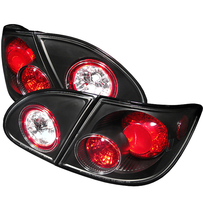 Toyota Corolla 03-08 Euro Style Tail Lights - Black - Click Image to Close