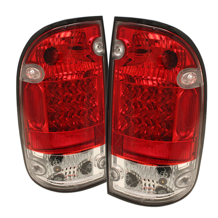 Toyota Tacoma 95-00 LED Tail Lights - Red Clear - Click Image to Close