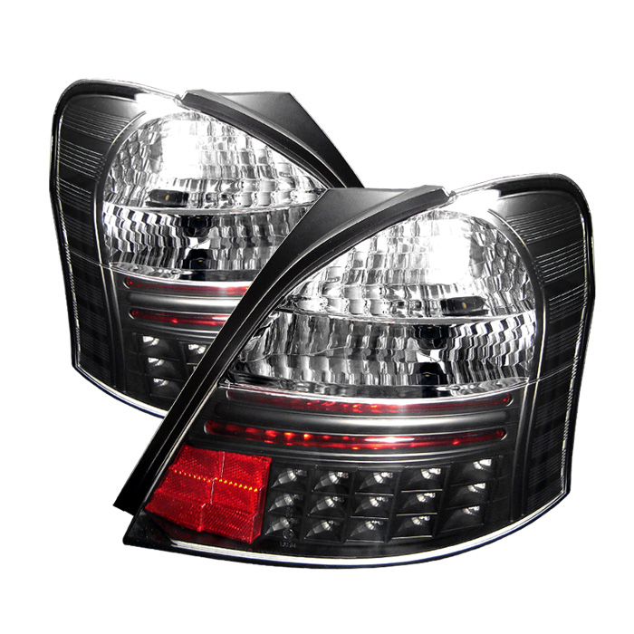 Toyota Yaris 07-08 2Dr LED Tail Lights - Black - Click Image to Close
