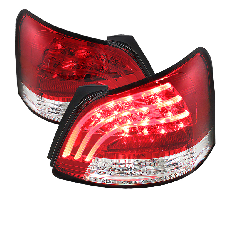 Toyota Yaris 07-09 4Dr LED Tail Lights - Red Clear