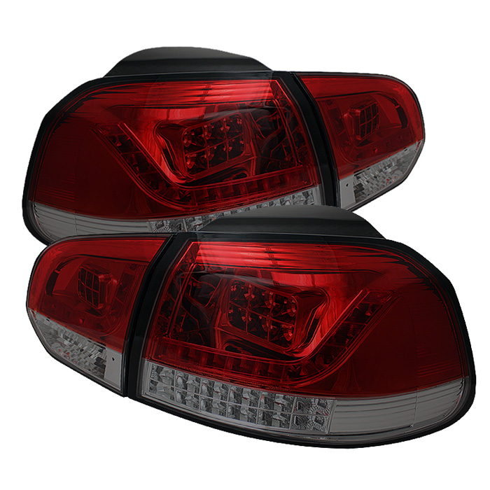 Volkswagen Golf / GTI 10-12 LED Tail Lights - Red Smoke - Click Image to Close