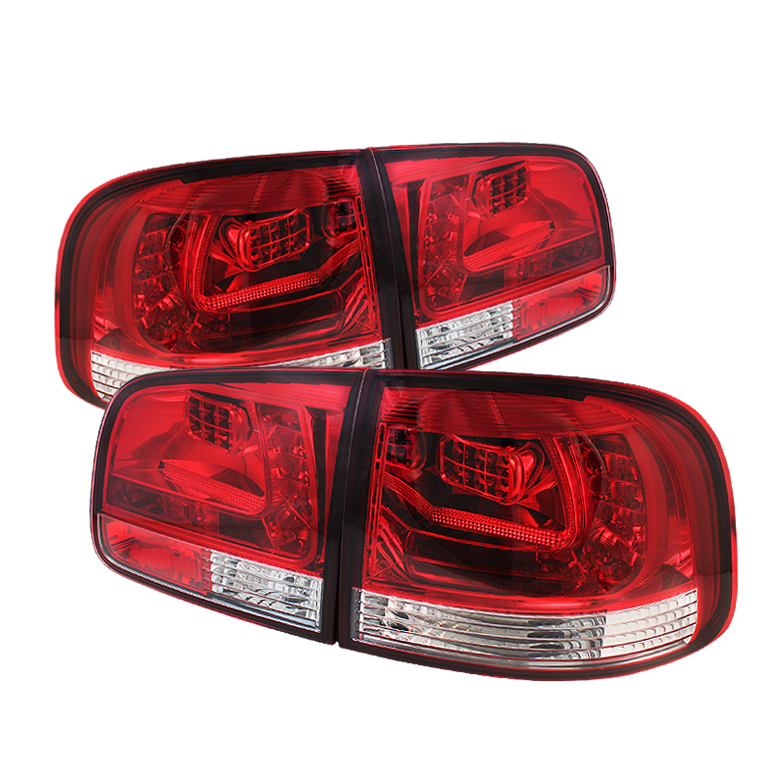 Volkswagen Touareg 03-07 LED Tail Lights - Red Clear - Click Image to Close